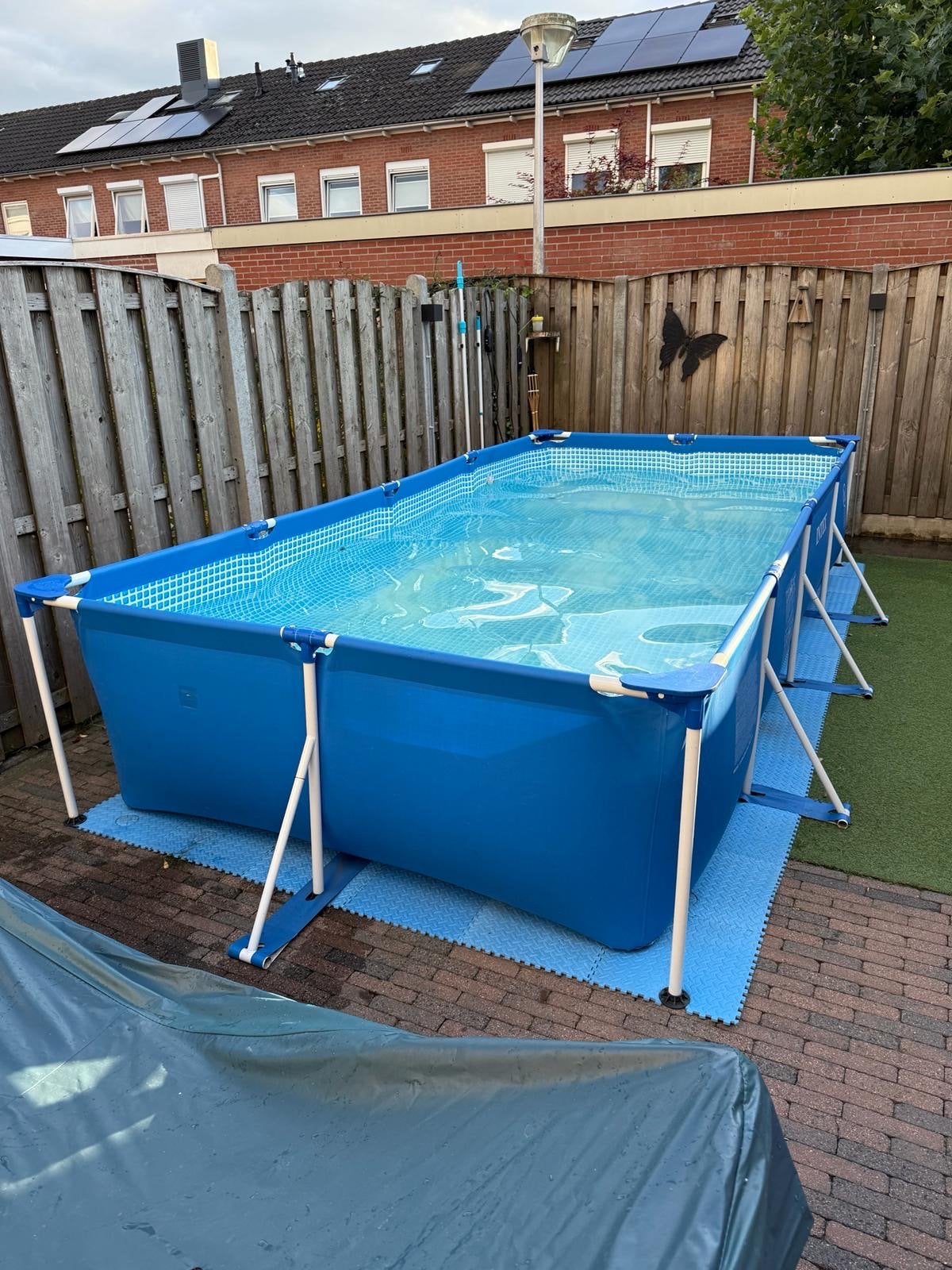 Intex Opzetzwembad met verwarming, pomp en dekzeil, Tuin en Terras, Zwembaden, Gebruikt, Opzetzwembad, 80 tot 120 cm, 400 cm of meer
