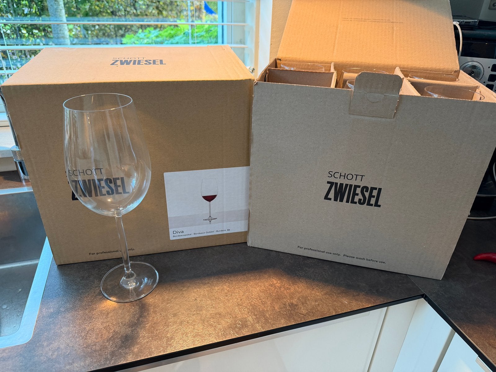 Nieuw: 12x Schott Zwiesel Diva bordaux wijnglazen 768ml, Ophalen, Nieuw, Overige typen