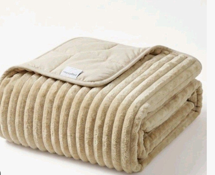 HappyBed Verzwaringsdeken Taupe 150x200 7kg Flannel Fleece, Eenpersoons, Beige, Onbekend, Nieuw