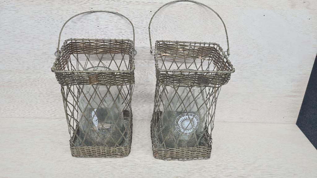 Riviera Maison windlicht set (2 stuks), Ophalen, Gebruikt, Overige kleuren, 25 tot 50 cm