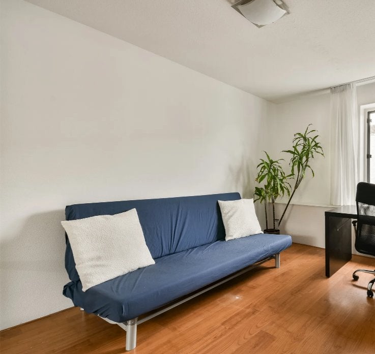 Comfortabele blauwe slaapbank, Ophalen, Gebruikt, Eenpersoons, Blauw