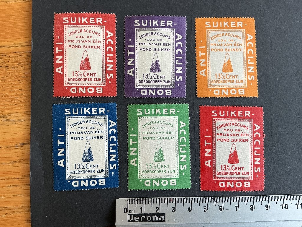 Sluitzegel: suiker accijns prachtige zegels, Verzenden, T/m 1940, Postfris