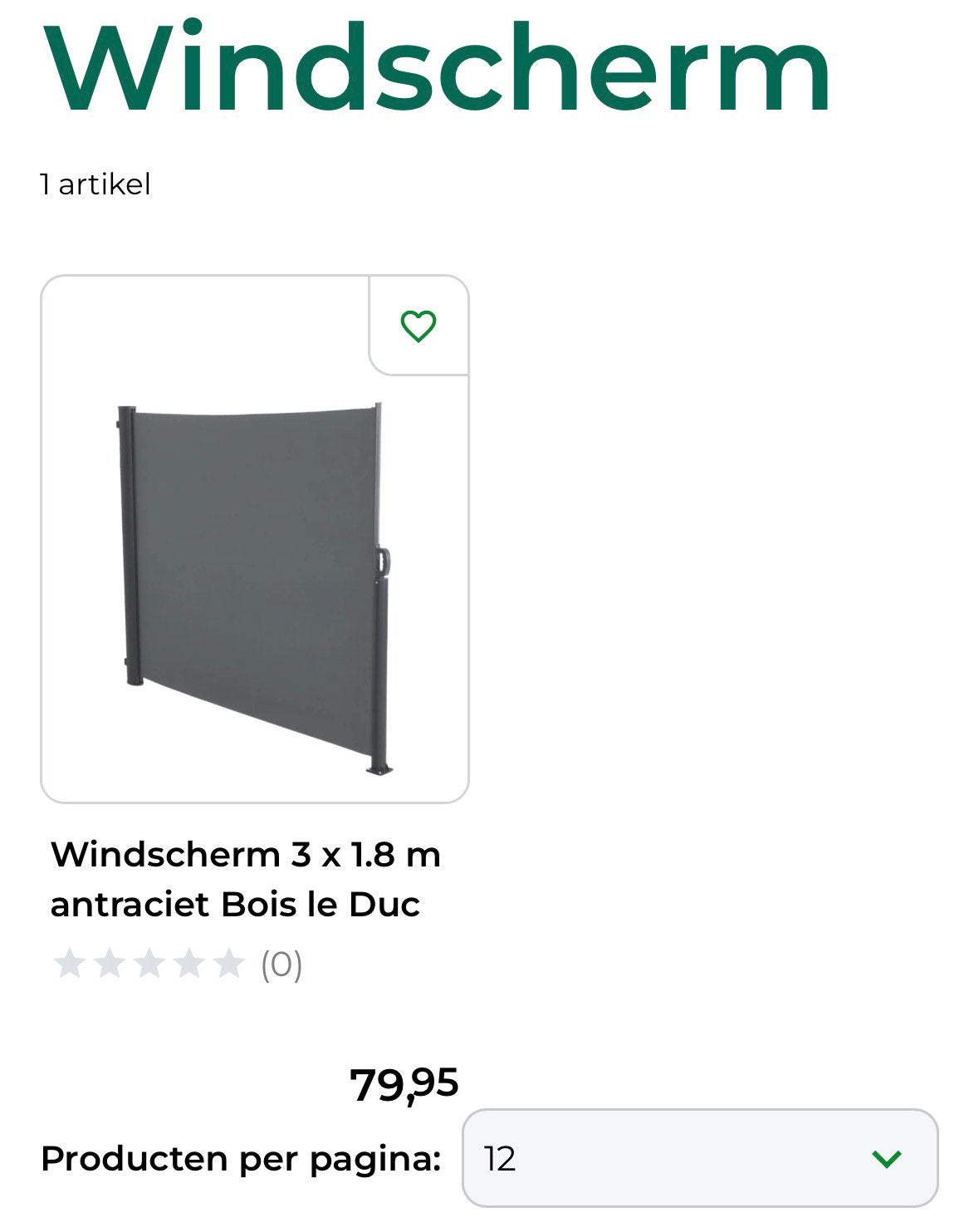 Windscherm, Tuin en Terras, Ophalen, Kunststof, 200 cm of meer, Nieuw