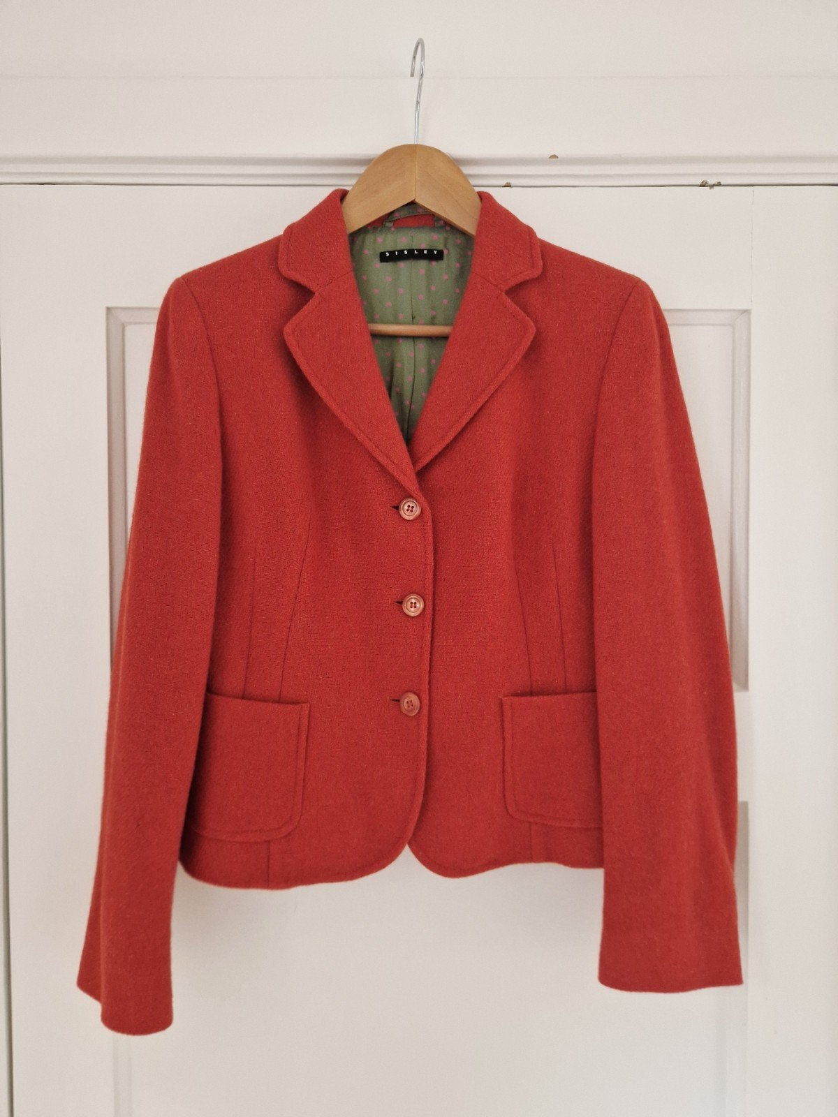 Sisley wollen blazer rood - maat 36/38, Ophalen of Verzenden, Zo goed als nieuw, Rood, Sisley