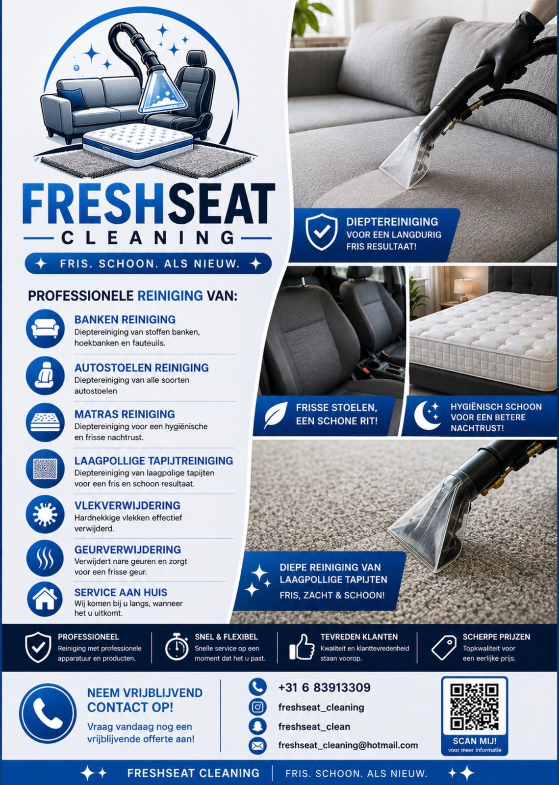 Professionele dieptereiniging voor een frisse look!, Diensten en Vakmensen, Schoonmakers en Glazenwassers