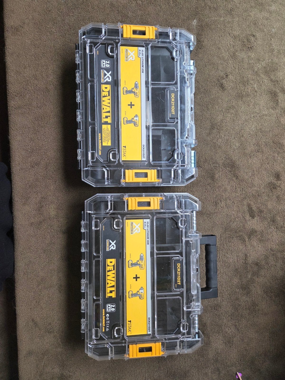 2x Lege DeWalt Gereedschapskoffers - TSTAK Compatibel, Ophalen, Nieuw