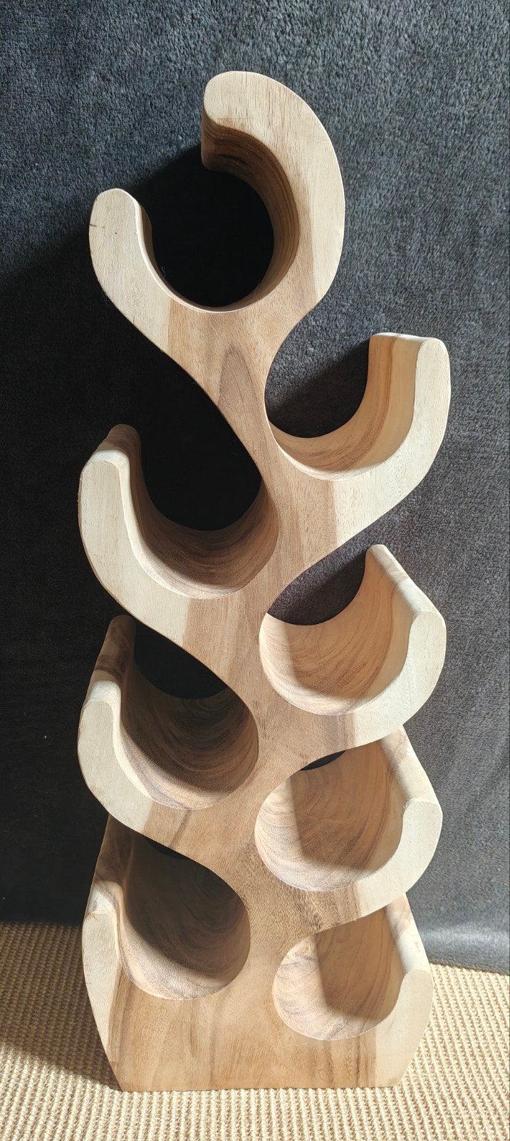 Prachtig massief houten wijnrek / rek voor 8 flessen hout, Ophalen, Zo goed als nieuw, Hout