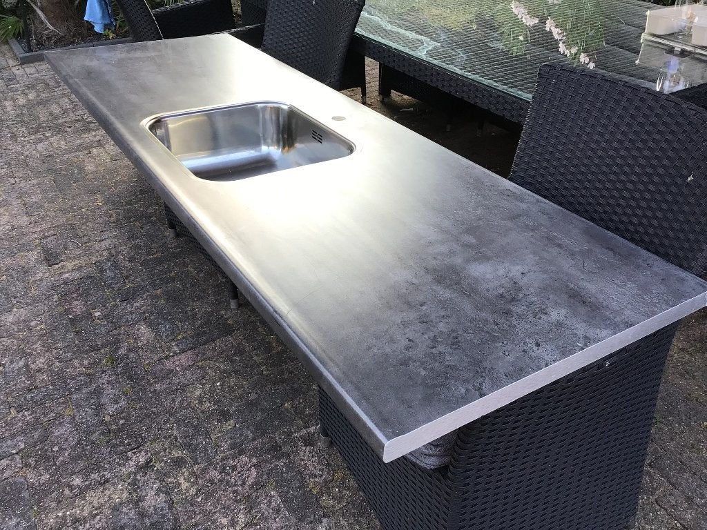 32 mm dik multiplex aanrechtblad 182.5 x60, Ophalen, Zwart, 150 tot 200 cm, Nieuw