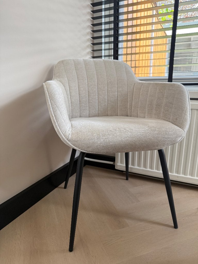 Eetkamer stoelen Japandi, Huis en Inrichting, Ophalen, Japandi, Wit, Zo goed als nieuw