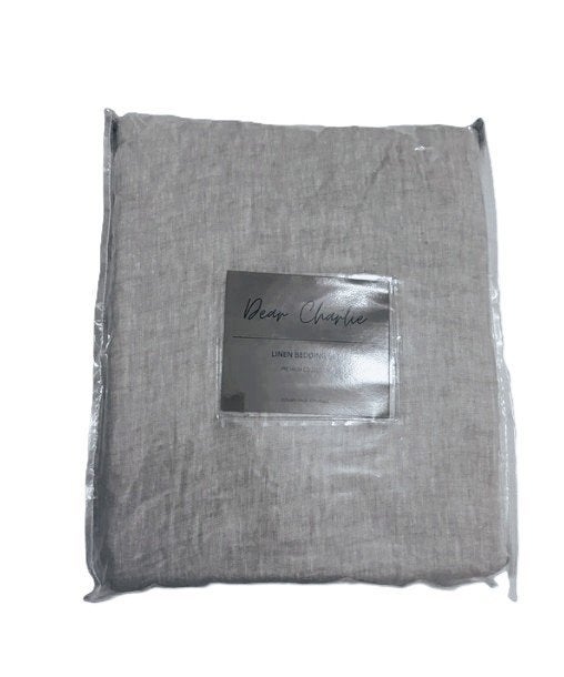 100% linnen dekbedovertrek 240x220 met slopen Naturel, Beige, Dekbedovertrek, Ophalen of Verzenden, Nieuw