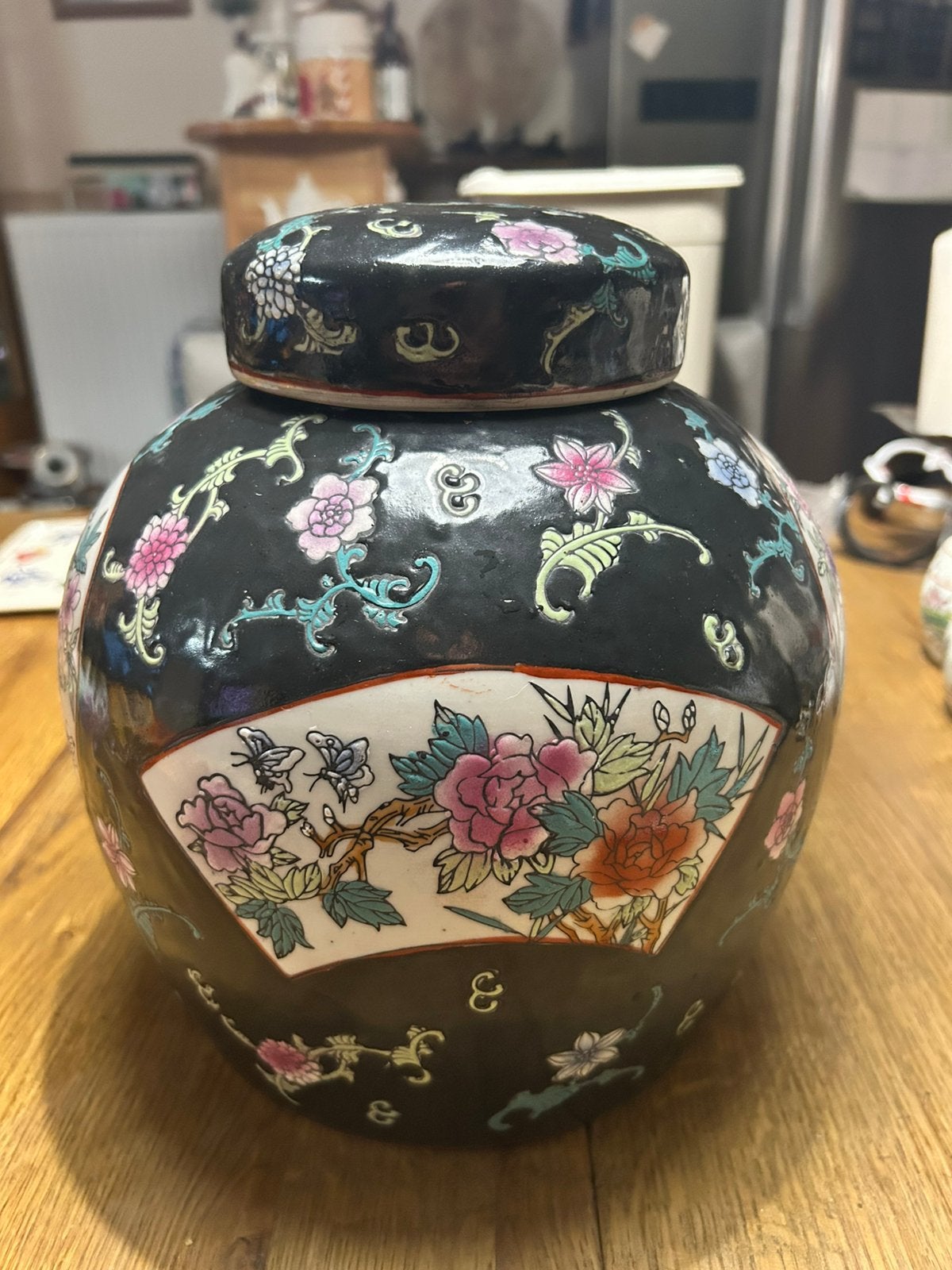 Handbeschilderde antieke chinese Gemberpot, Antiek en Kunst, Antiek | Vazen, Ophalen of Verzenden