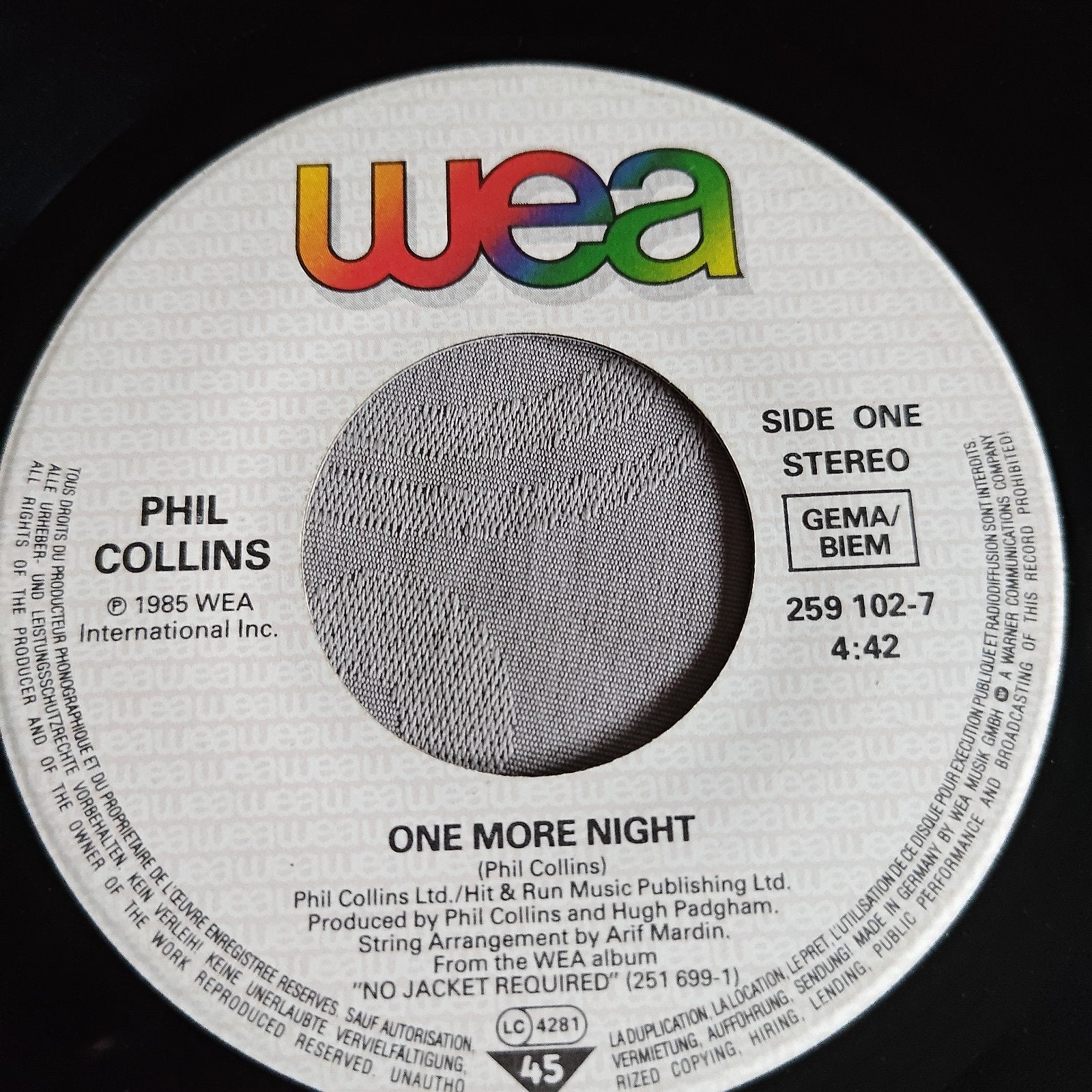 Phil Collins - One More Night / I Like The Way (Single), Gebruikt, 7 inch, Ophalen of Verzenden, Pop