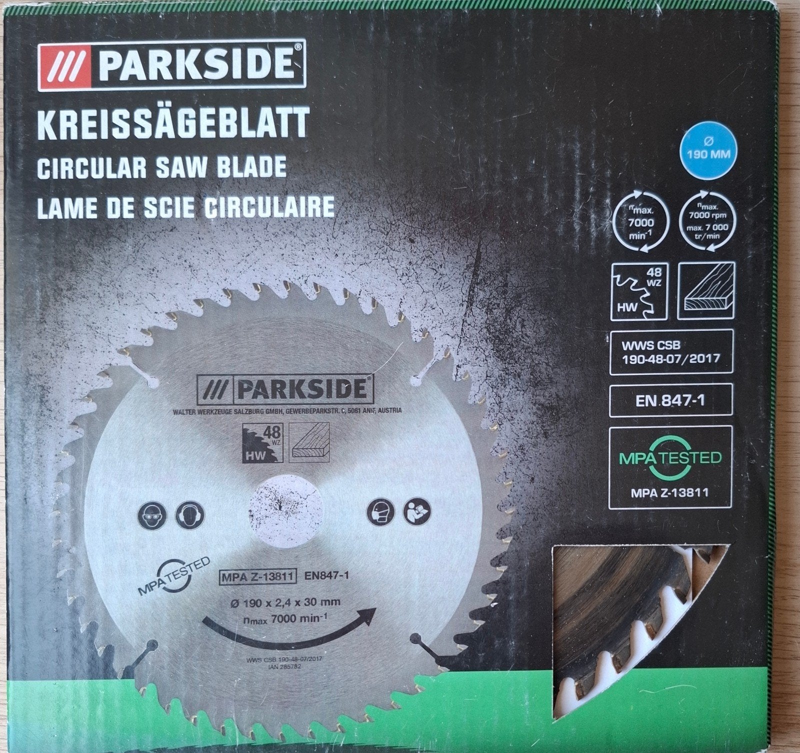 PARKSIDE Cirkelzaagblad 190 mm - Nieuw, Gebruikt, Cirkelzaag, Ophalen of Verzenden, 30 tot 70 mm