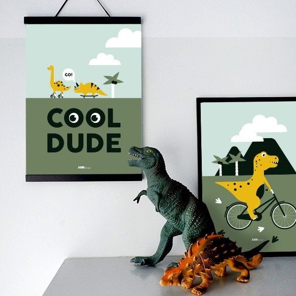 Kinderposter Muurposter Poster Cool Dino ANNIdesign, Rechthoekig Staand, Nieuw, Ophalen of Verzenden, A1 t/m A3