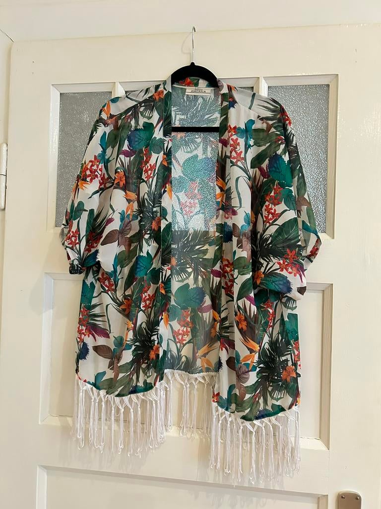 Miss America kimono, Blauw, Ophalen of Verzenden, Zo goed als nieuw, Korte mouw