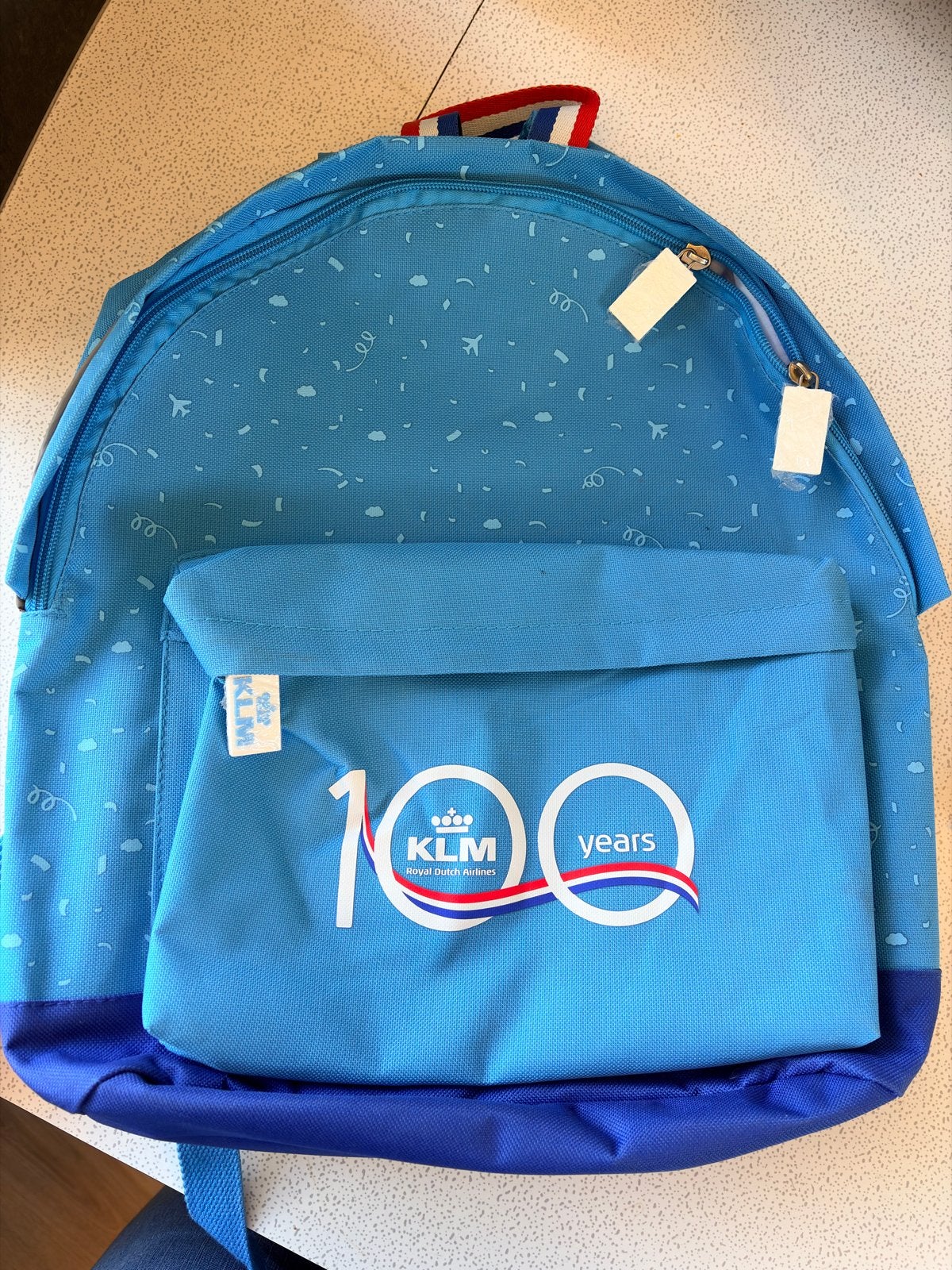KLM 100 Jaar Rugzak - Blauw (30x40 cm), 25 tot 40 cm, Zo goed als nieuw, 30 tot 45 cm, Ophalen
