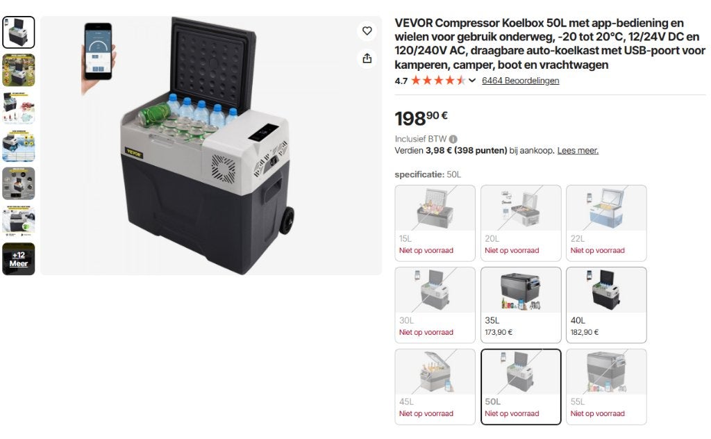 VEVOR Compressor Koelbox 50L ( Nieuw ), Ophalen, Nieuw, Koelbox, Compressor