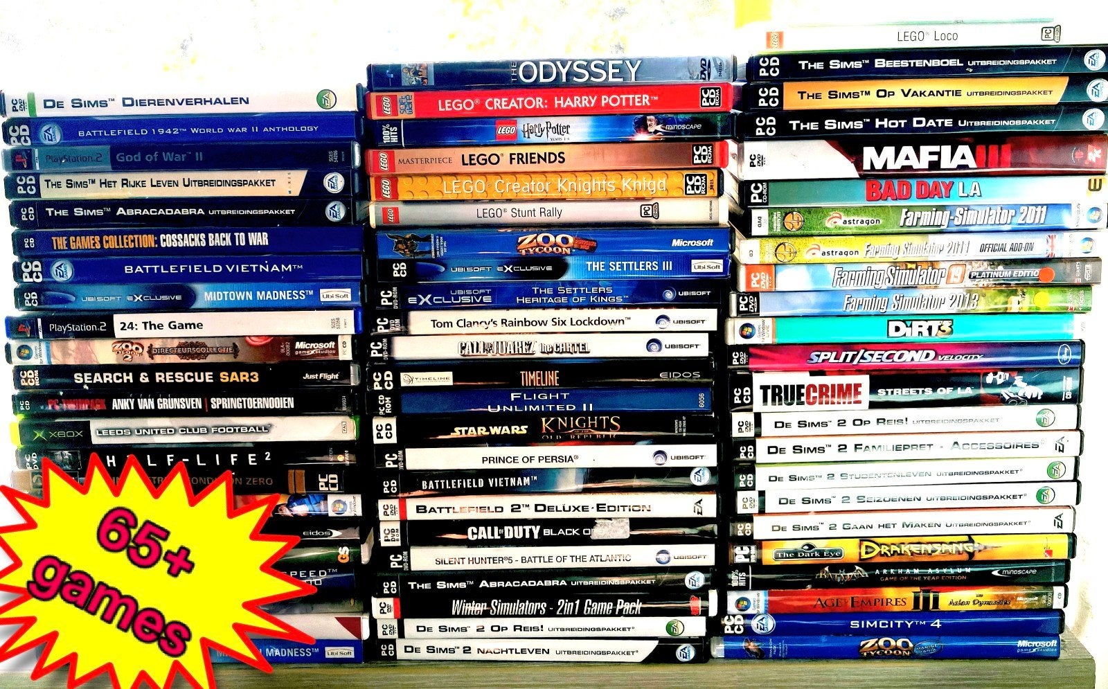 Grote collectie PC games: NFS, Call of Duty, Sims, Online, Gebruikt, 1 speler, Racen en Vliegen