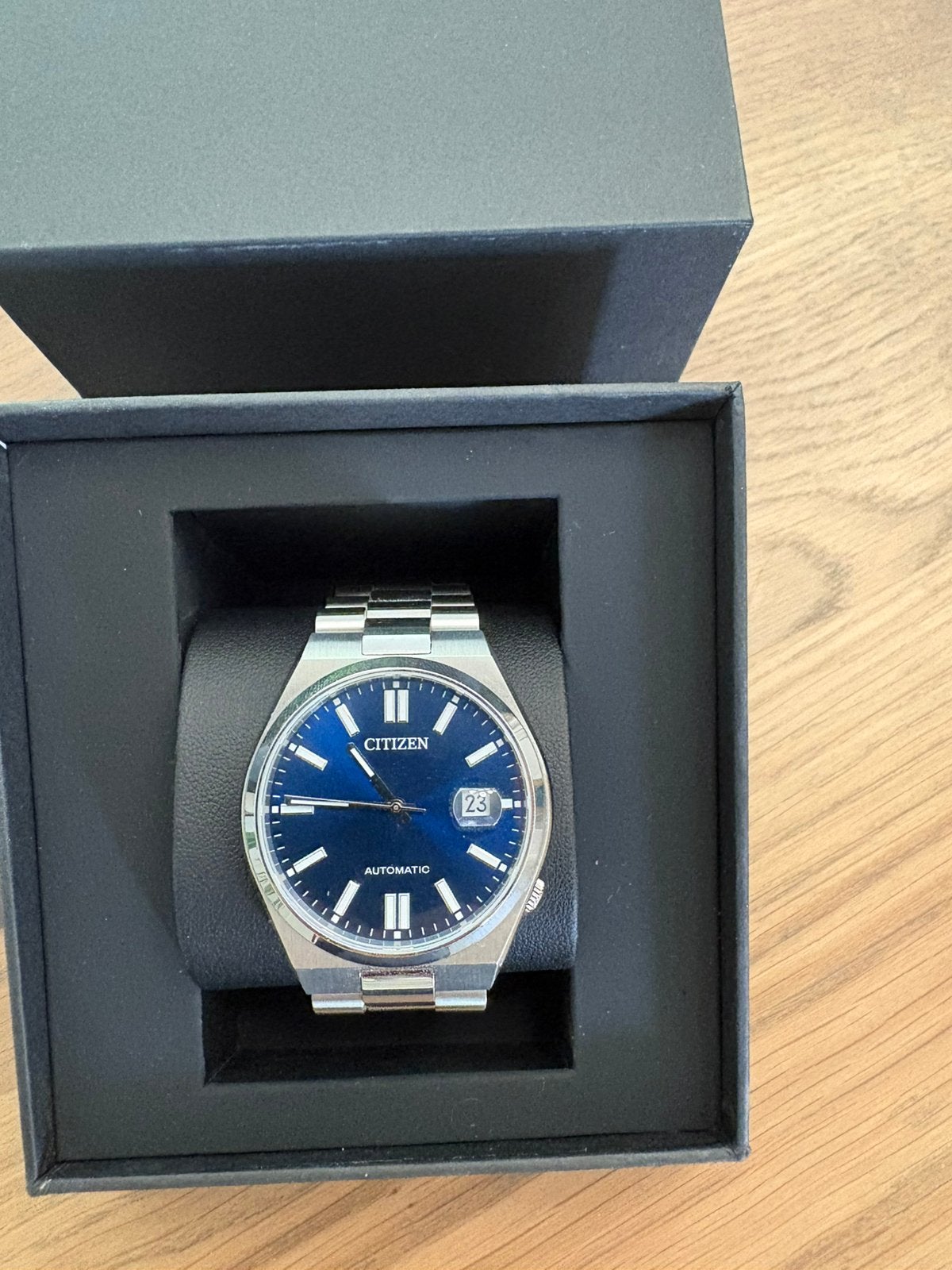 Citizen Tsuyosa 40mm Navy Blue Automatic - Full Set, Ophalen of Verzenden, Zo goed als nieuw, Staal