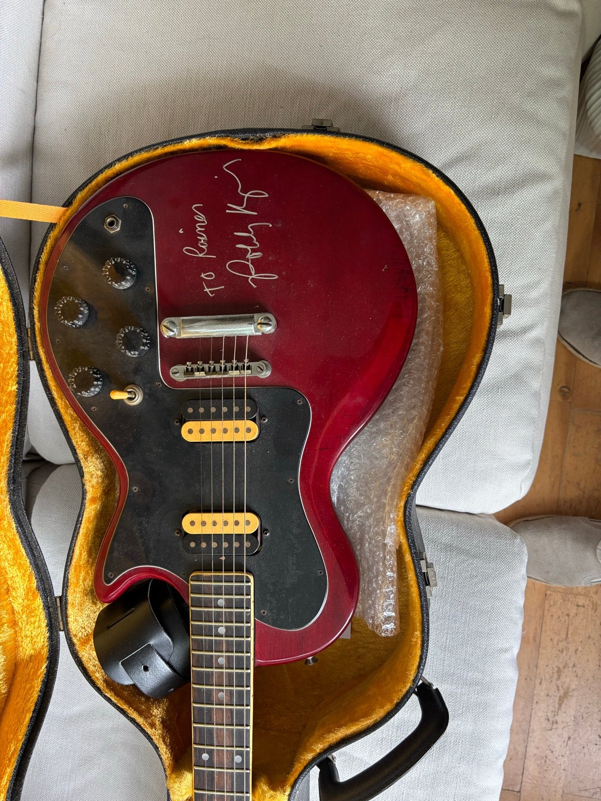 Gesigneerde Gibson Sonex de Luxe door Robbie Krieger, Muziek en Instrumenten, Snaarinstrumenten | Gitaren | Elektrisch, Ophalen