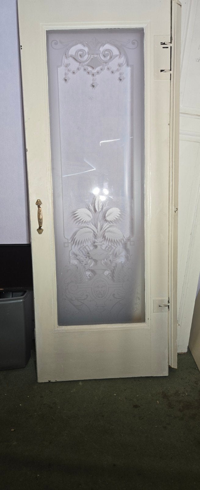 oude antieke binnen deur 83x221 met geslepen glas., Ophalen, 80 tot 100 cm, Binnendeur, 200 tot 215 cm