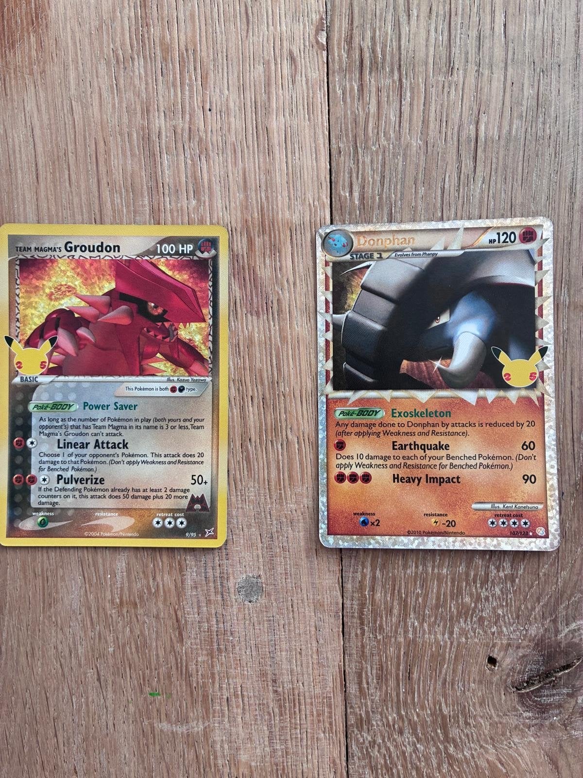 Pokémon Celebrations Groudon en Donphan kaarten, Ophalen of Verzenden, Zo goed als nieuw, Meerdere kaarten