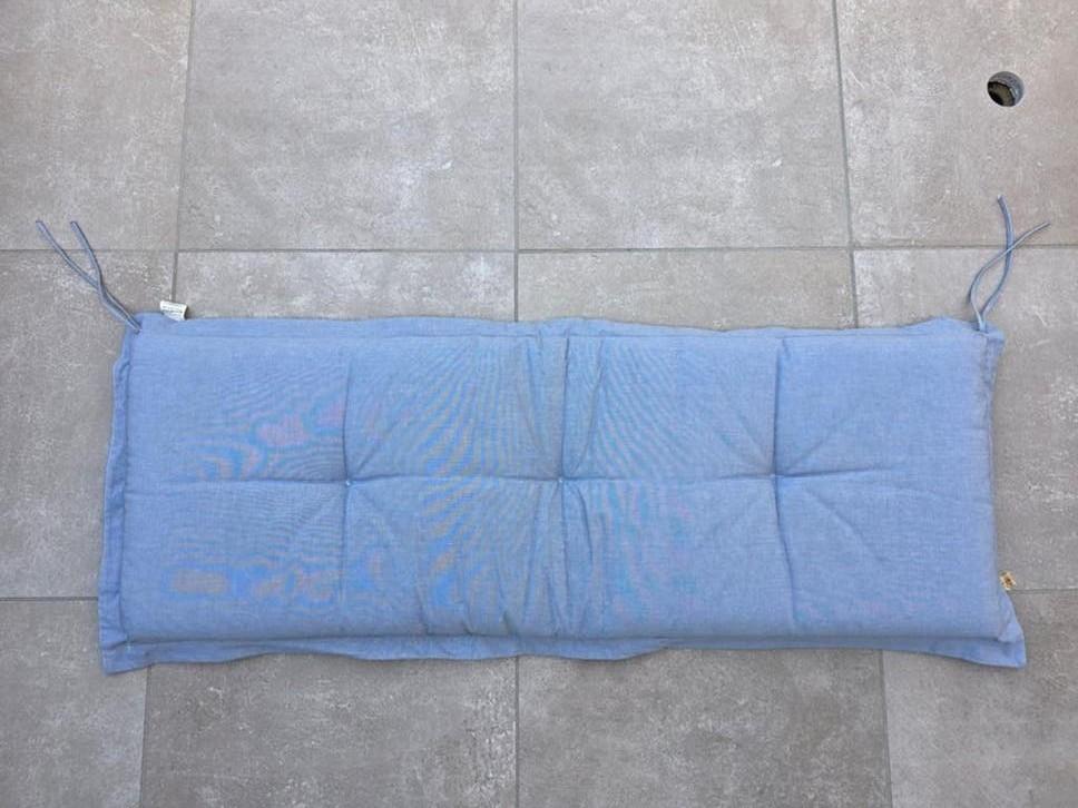 Lichtblauw tuinkussen voor tuinbank 150 X 60 cm, Ophalen, Gebruikt
