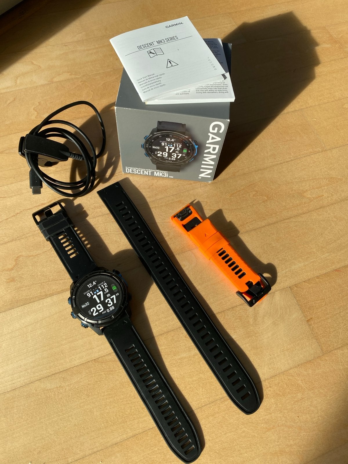 Garmin Descent Mk3i (51) duikcomputer - Zo goed als nieuw, Sieraden, Tassen en Uiterlijk, Sporthorloges, Afstand, Zwart, Ophalen of Verzenden