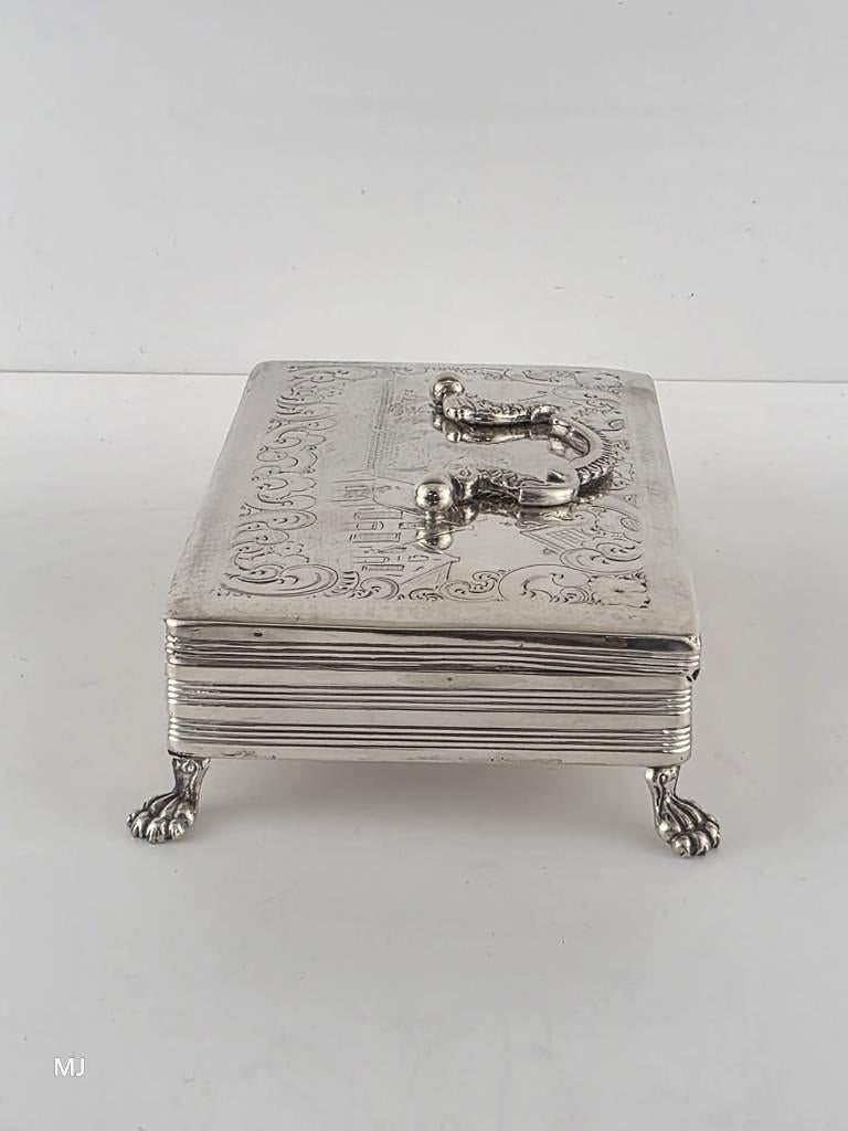 Zilveren lepeldoosje                                     Z47, Ophalen of Verzenden, Zilver
