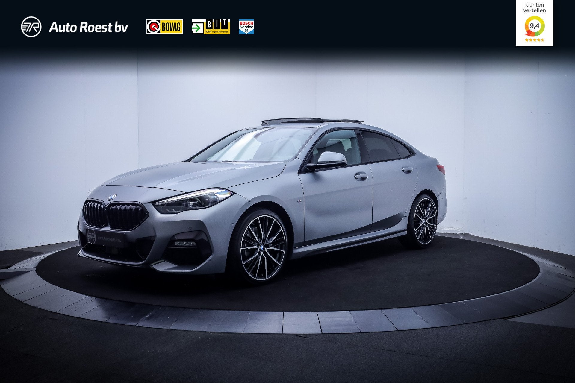 BMW 2 Serie Gran Coupé 218iA M-SPORT Edition PANO | HARMAN, Auto's, BMW, Gebruikt, Zwart, Automatische klimaatregeling, Leder en Stof