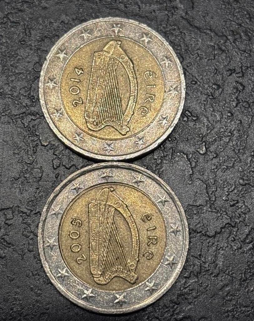 Ierse 2 Euro Munten 2005 & 2014 - Set van 2, Ophalen of Verzenden, Ierland, 2 euro, Setje