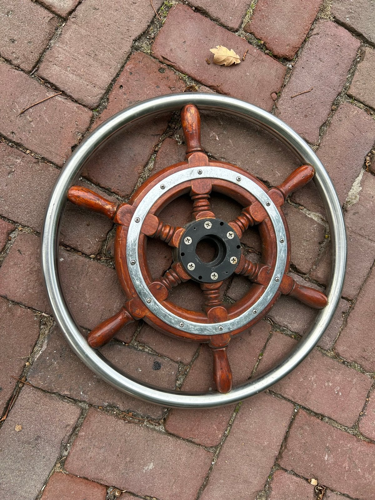 Klassiek Stuurwiel 45 cm - Hout en RVS, Ophalen of Verzenden, Gebruikt, Overige typen