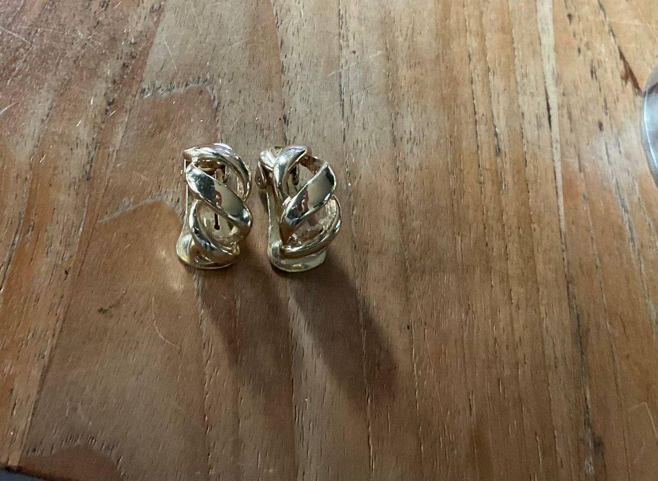 Vintage jaren 80 oorbellen clips clipoorbel DIOR goldplated, Ophalen of Verzenden, Zo goed als nieuw, Goud, Overige materialen