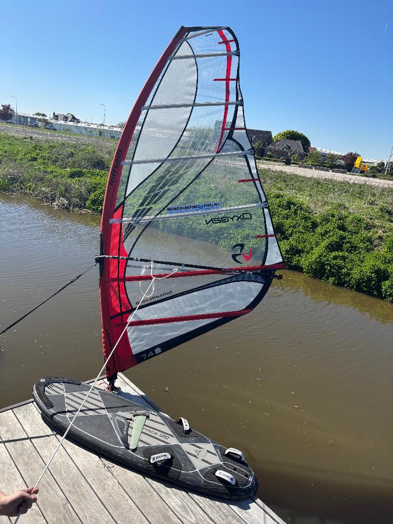 Complete windsurfset met Patrik Diethelm windsurfboard, Gebruikt, Met draagtas, Minder dan 250 cm, Ophalen of Verzenden
