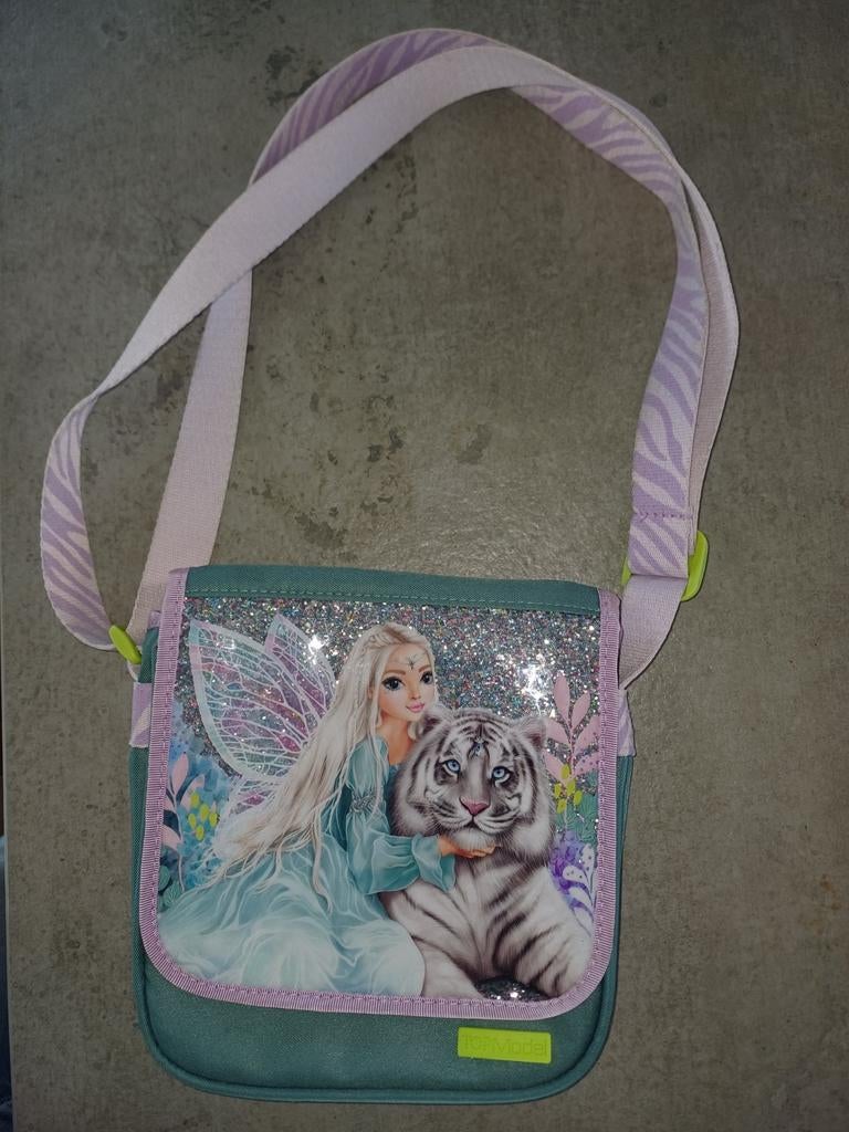 TOPModel Schoudertas met Glitter en Fantasieprint, Gebruikt, Minder dan 30 cm, Ophalen of Verzenden, Schoudertas