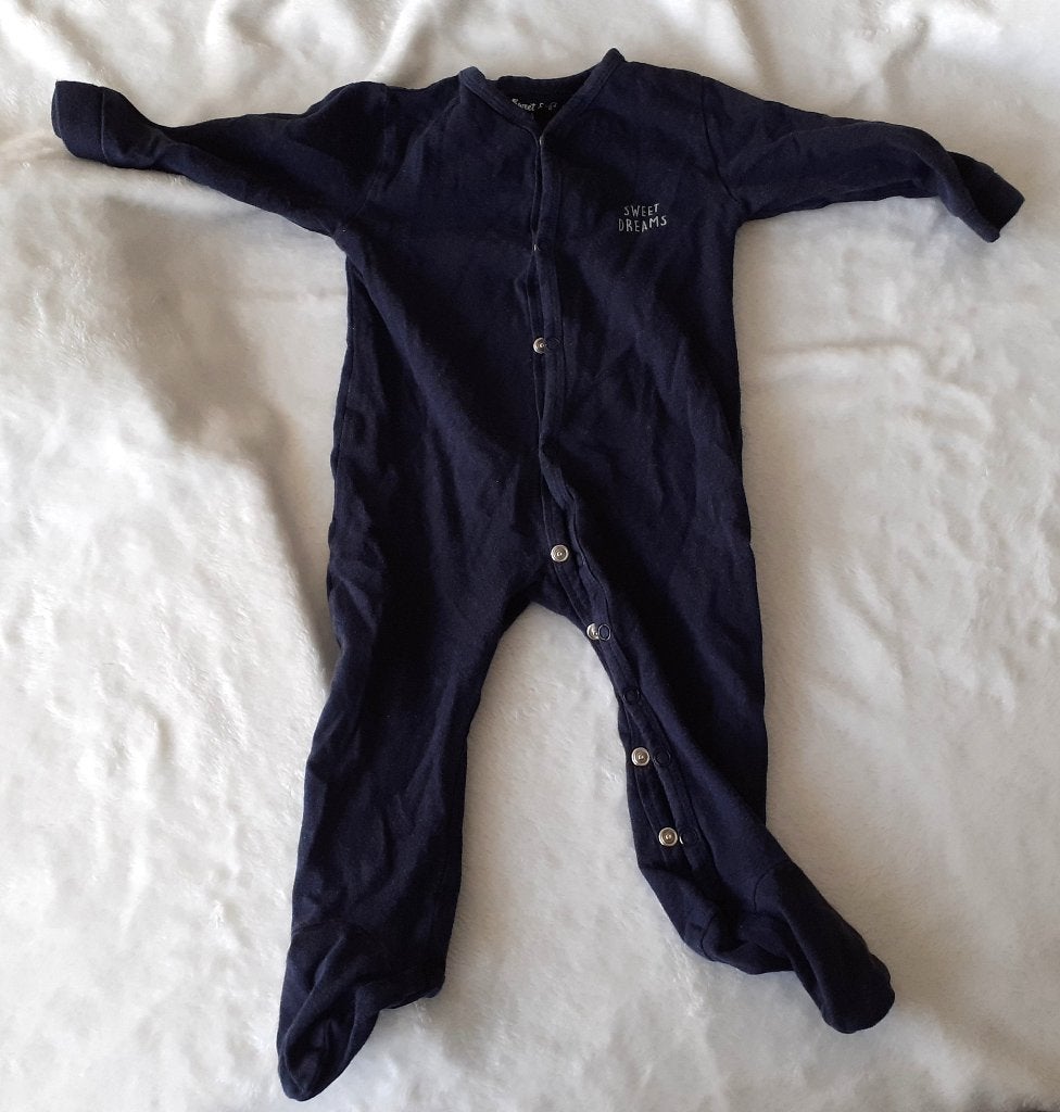 Baby pyjama donkerblauw Sweet & Soft Zeeman 74, Ophalen of Verzenden, Zo goed als nieuw, Jongetje of Meisje, Nacht- of Onderkleding