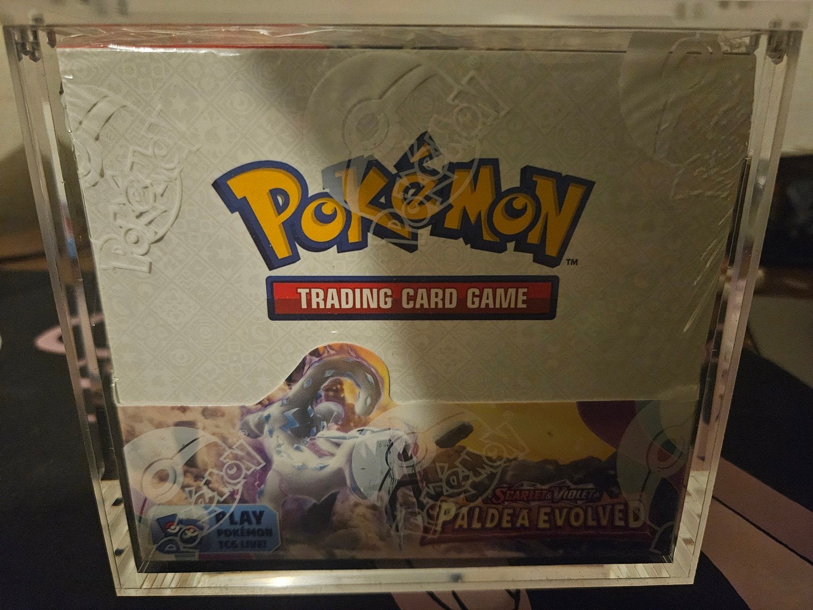 Pokemon Paldea Evolved Booster Box Incl. Acryl Display, Ophalen of Verzenden, Zo goed als nieuw, Boosterbox, Foil