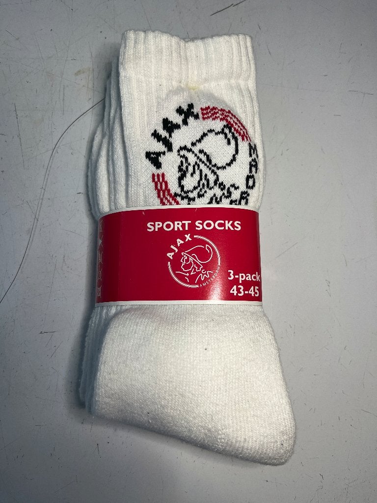 3x AJAX sport sokken maat 43-45 NIEUW, Kleding | Heren, Sokken en Kousen, Nieuw, Maat 43 t/m 46, Wit, Ophalen of Verzenden