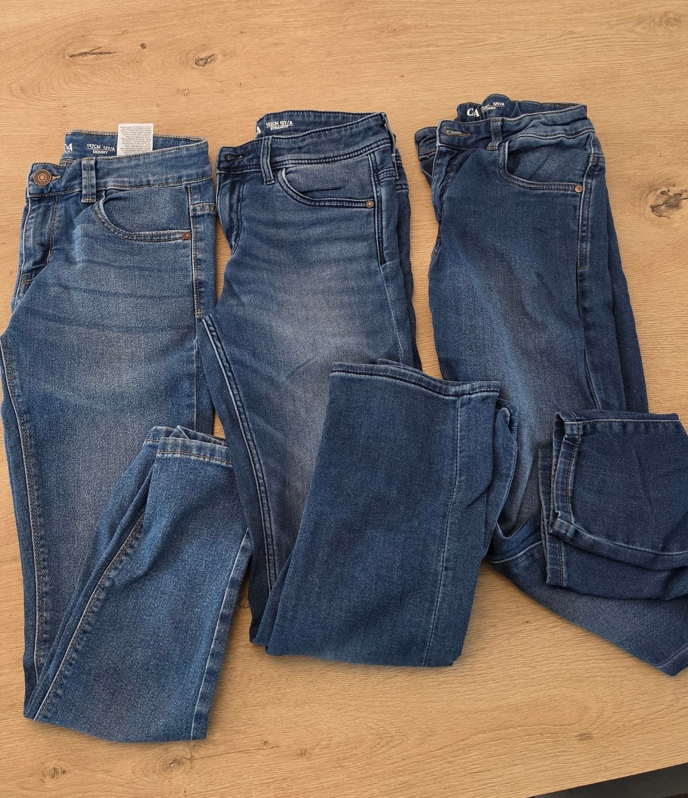 3 C&A skinny en straight jeans voor jongens, maat 152, Broek, C&A, Ophalen of Verzenden, Zo goed als nieuw