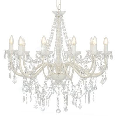 mooie witte KROONLUCHTER in ~~nieuw~~ staat, Huis en Inrichting, Lampen | Kroonluchters, Ophalen, Zo goed als nieuw