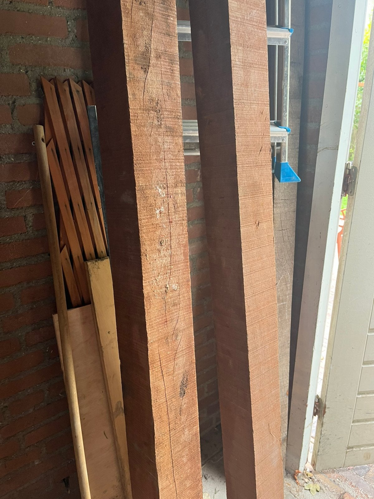 Azobé hardhouten palen 10x10, Ophalen, Palen, Zo goed als nieuw, Hardhout