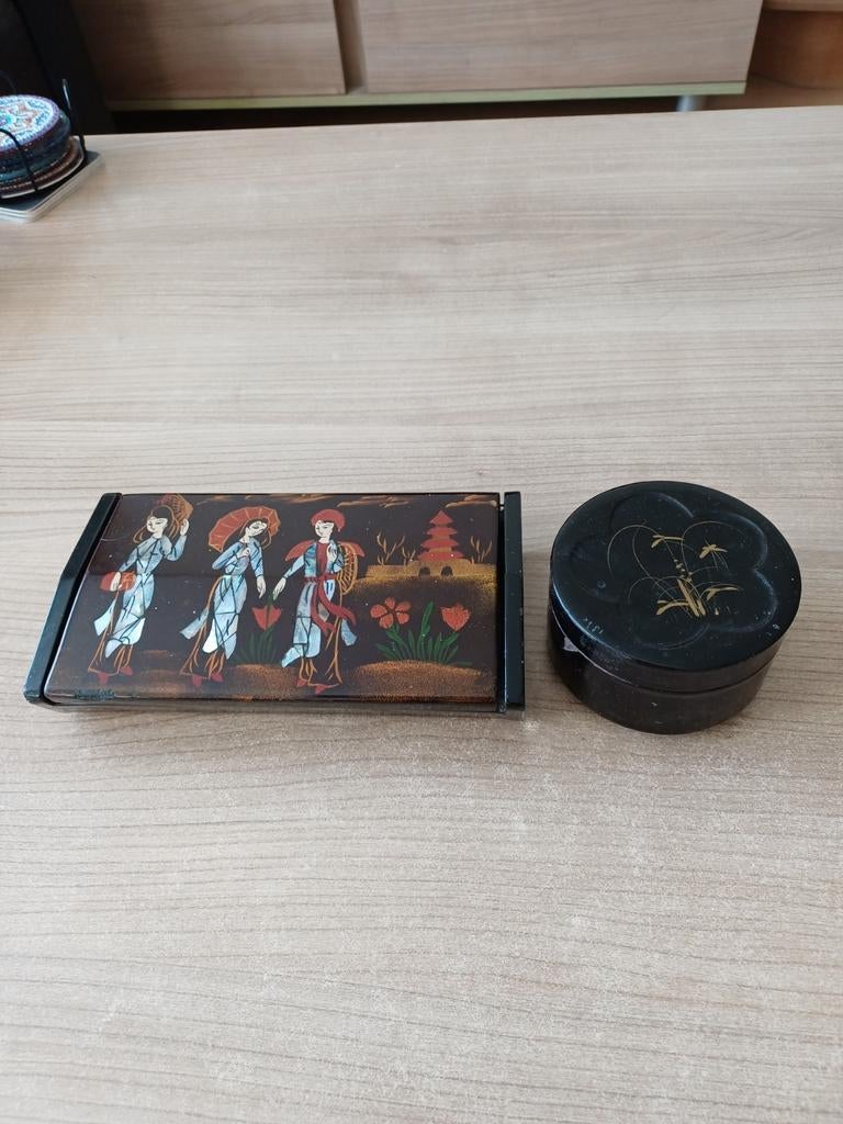 Vintage Japans Lakwerk Doosjes - Set van 2, Antiek en Kunst, Ophalen of Verzenden