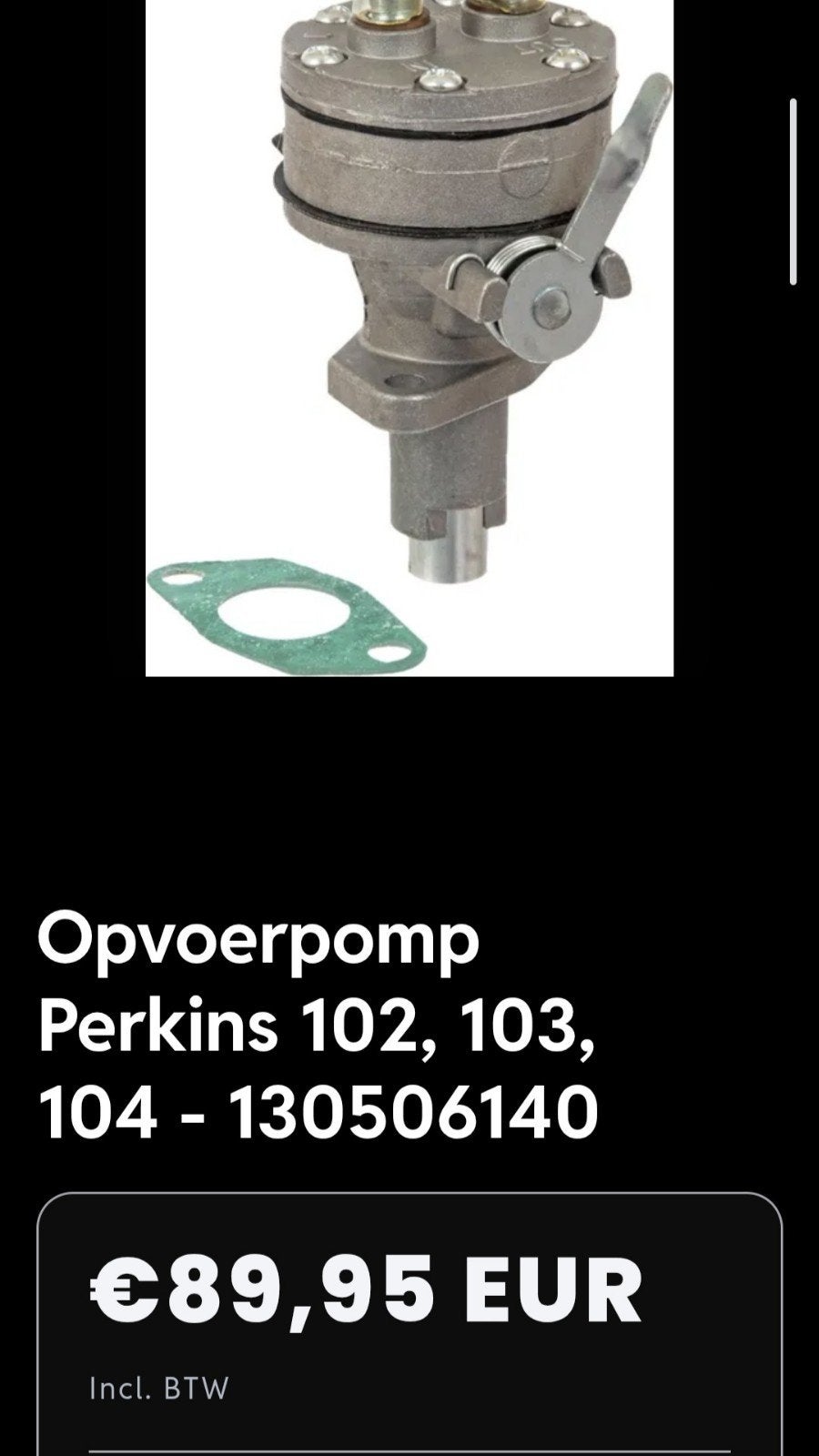 Perkins Lift Pump, Watersport en Boten, Ophalen of Verzenden, Motor en Techniek, Zeilboot of Motorboot