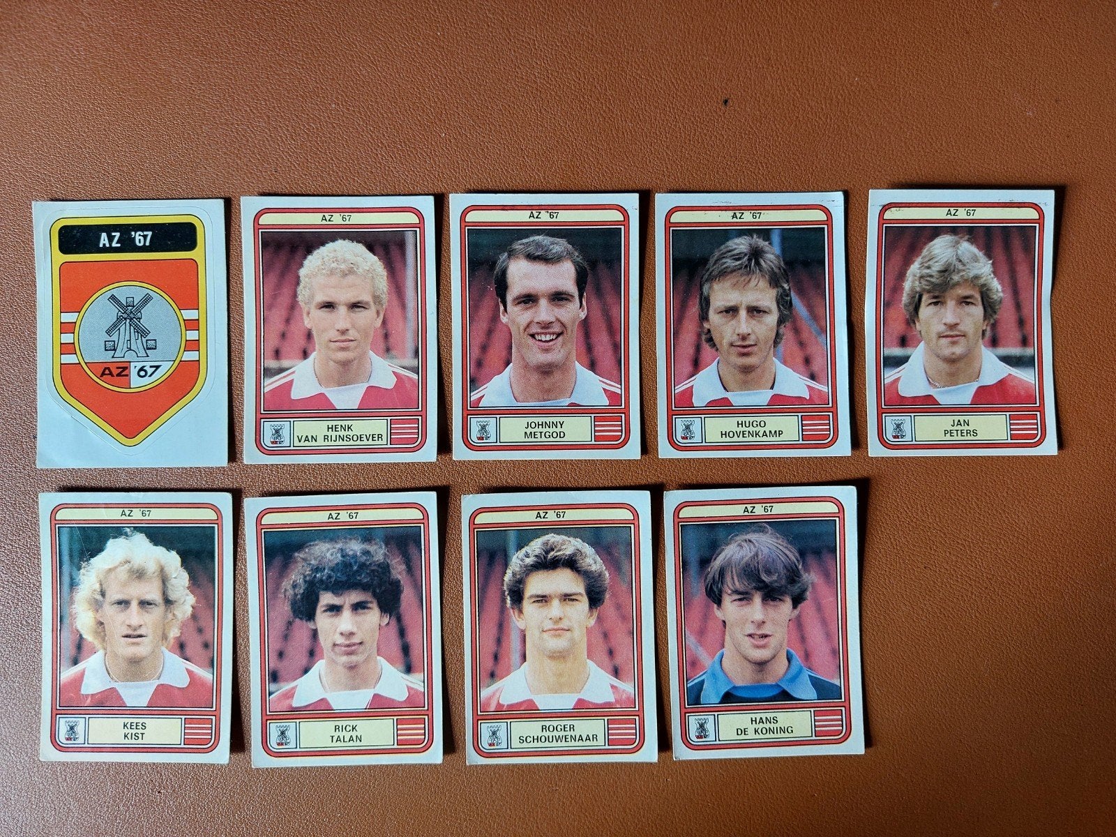 panini voetbal 80 az'67 plaatjes 9x 1980 az stickers, Verzenden, Zo goed als nieuw, Meerdere stickers
