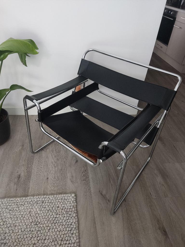 Marcel Breuer Knoll Wassily stoel, zwart, Ophalen, Gebruikt, Zwart, Design