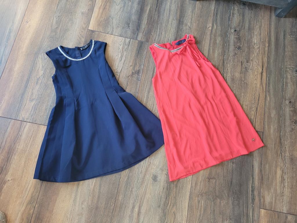 2 jurkjes Noali mt 140 146 rood en blauw, Zo goed als nieuw, Noali, Jurk of Rok, Verzenden