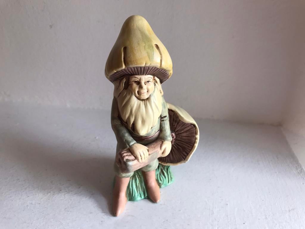Kabouter met paddestoel vintage, Ophalen of Verzenden, Gebruikt, Fantasy