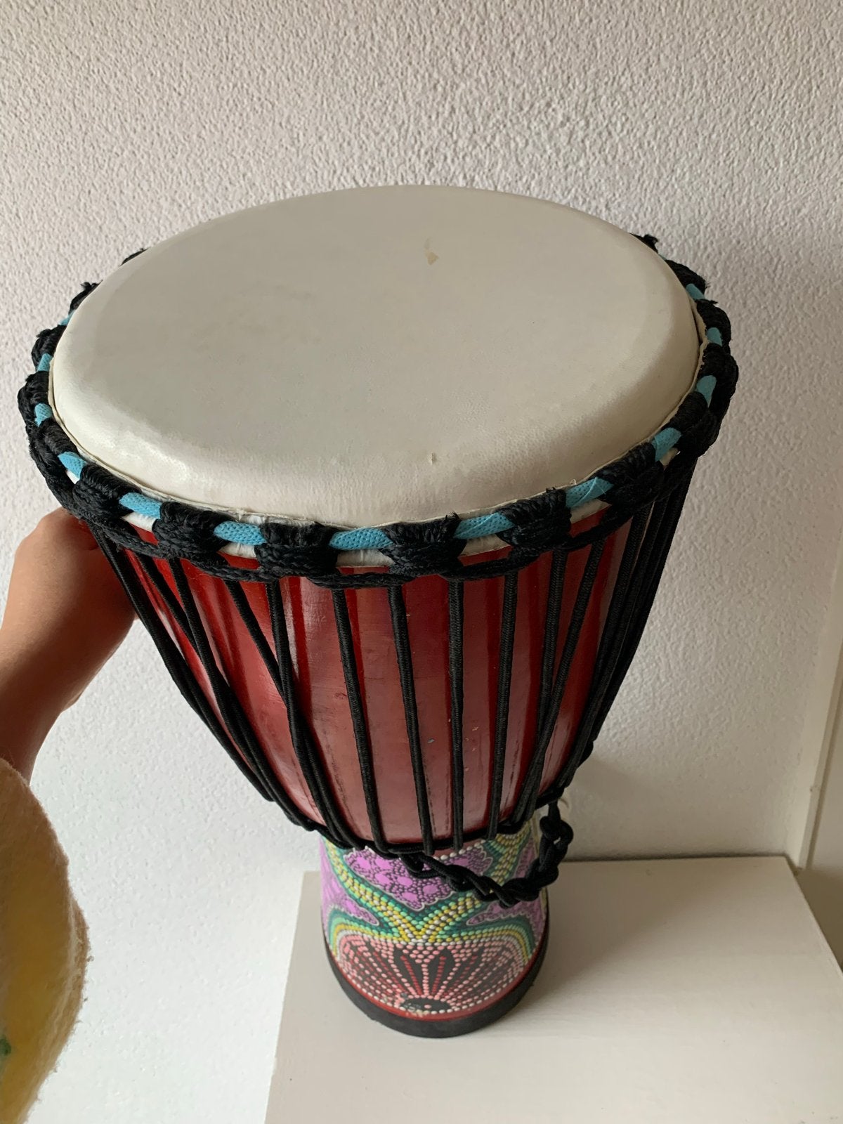 Handgeschilderde Djembe-trommel - Zo goed als nieuw, Ophalen of Verzenden, Zo goed als nieuw, Trommel