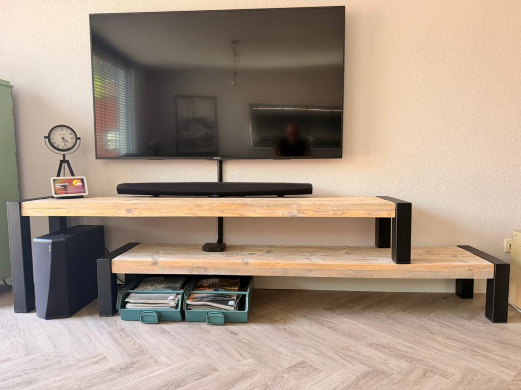 Industrieel tv meubel  (Heren van Staal), Ophalen, 50 tot 100 cm, Zo goed als nieuw, Minder dan 100 cm
