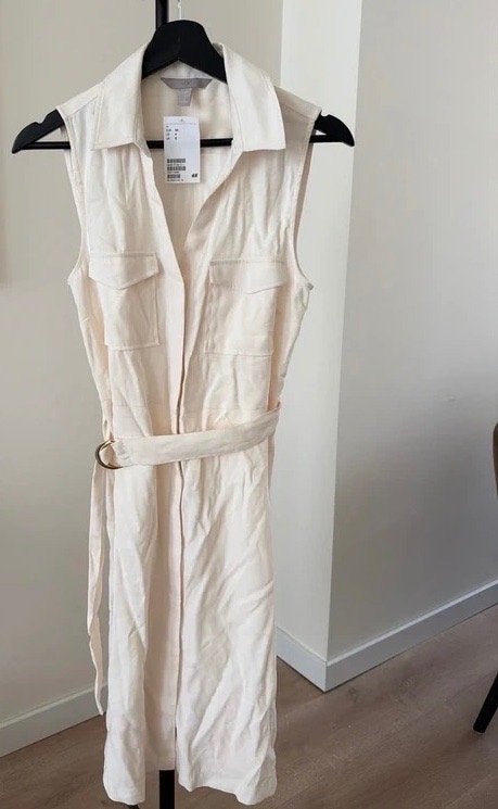 H&M prachtig crème zomerjurkje nieuw maat S, H&M, Overige kleuren, Nieuw, Ophalen of Verzenden